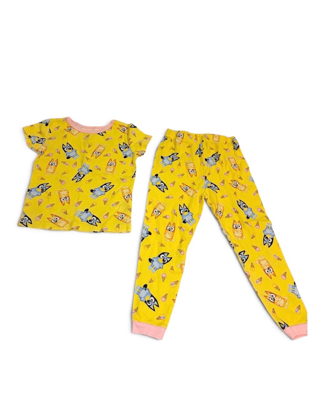 Bluey Yellow Kids Soft Pajama Set - 5T